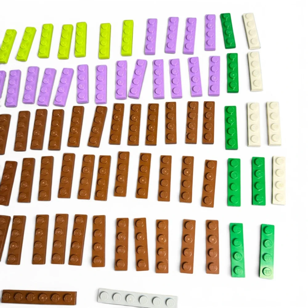 LEGO Bulk Plate Lot Mixed Sizes Colors Tan Brown Purple Green Building Pieces